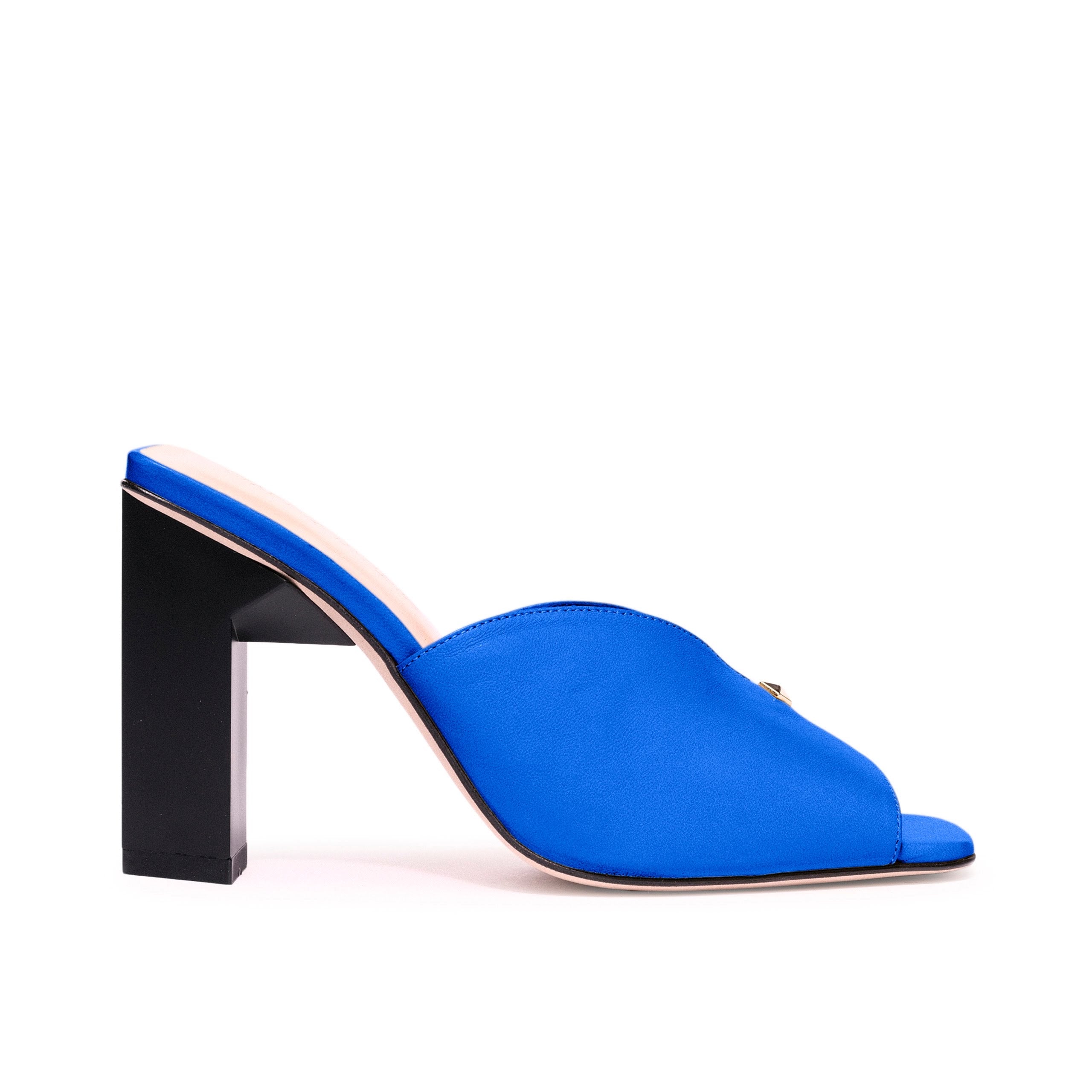ASOS DESIGN Nimble slim platform high heeled sandals in blue | ASOS